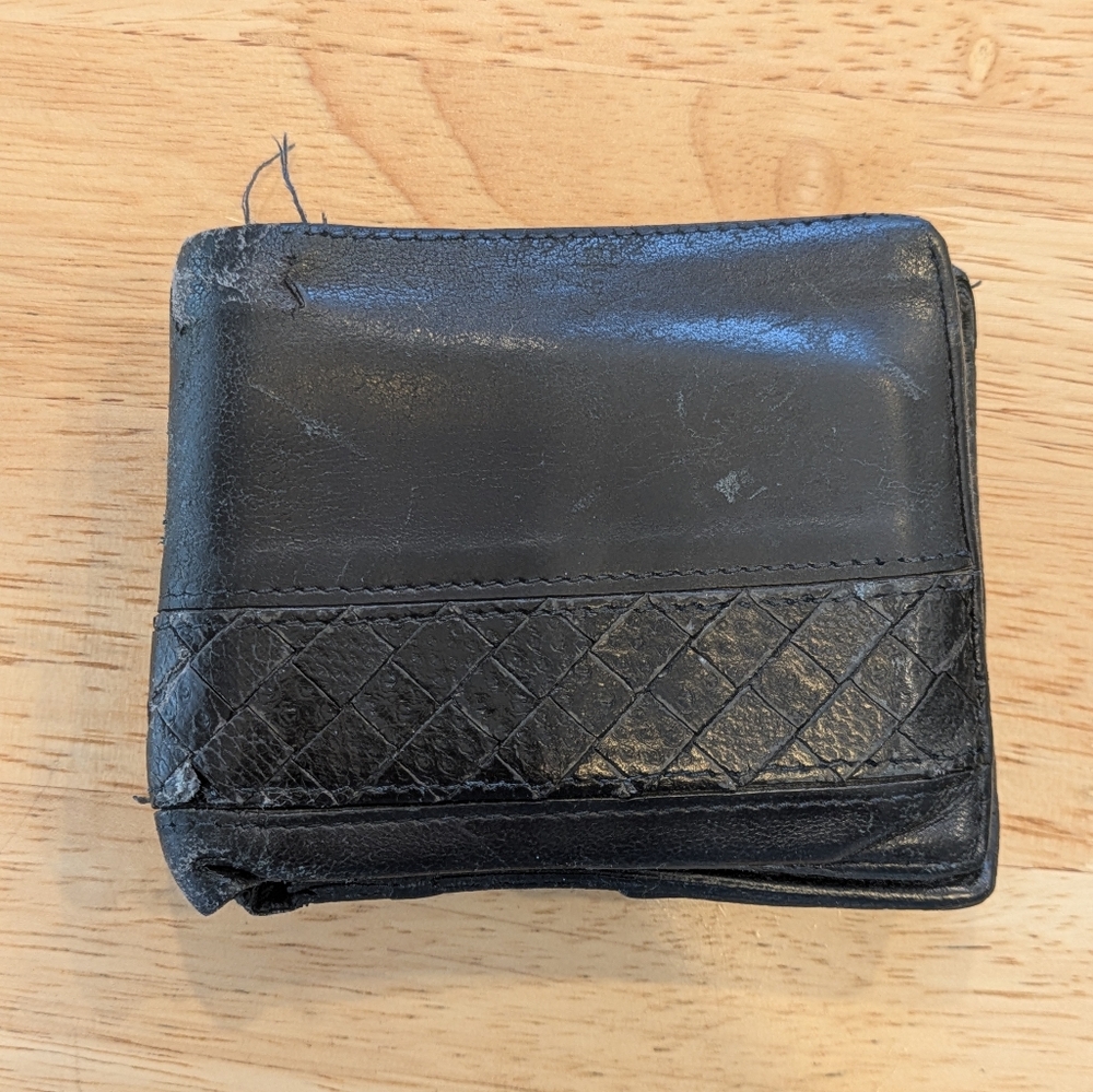 Bottega Veneta Textured Black Leather Accessory